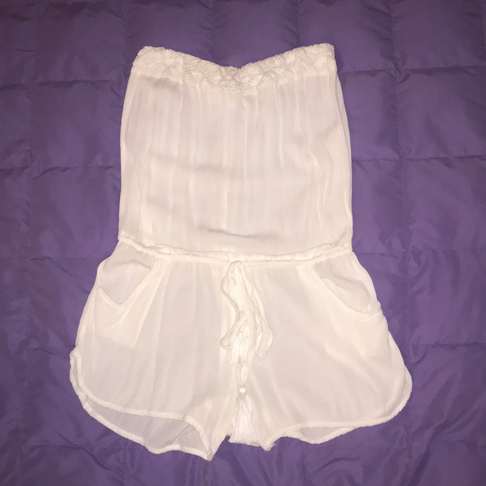 White Romper/ Beach Cover Up